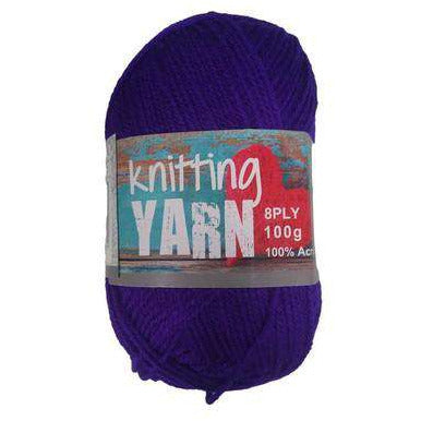 Knitting Yarn 8 Ply Dark Purple 100gm - Dollars and Sense