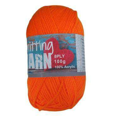Knitting Yarn 8 Ply Orange 100gm - Dollars and Sense