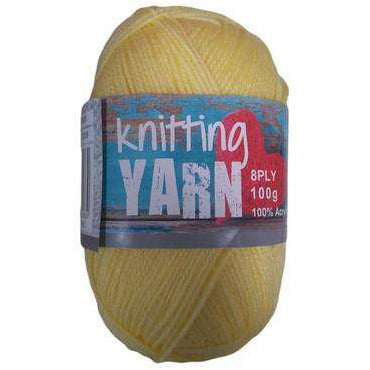 Knitting Yarn 8 Ply Lemon 100gm - Dollars and Sense