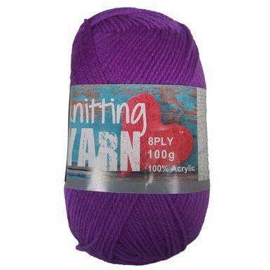 Knitting Yarn 8 Ply Purple 100gm - Dollars and Sense