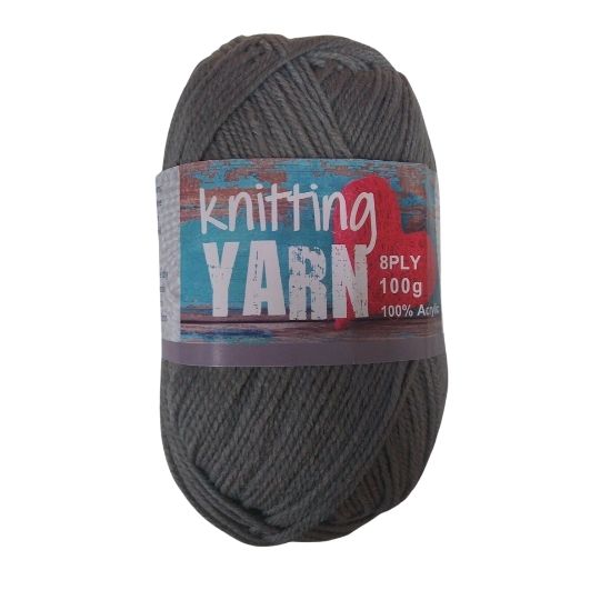 Knitting Yarn 8 Ply Dark Grey 100gm - Dollars and Sense