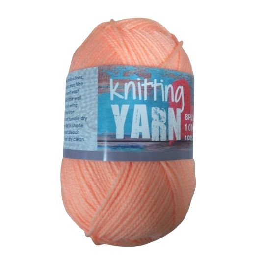 Knitting Yarn 8 Ply Apricot 100gm - Dollars and Sense