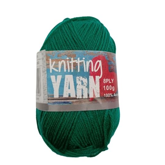 Knitting Yarn 8 Ply Green 100gm - Dollars and Sense