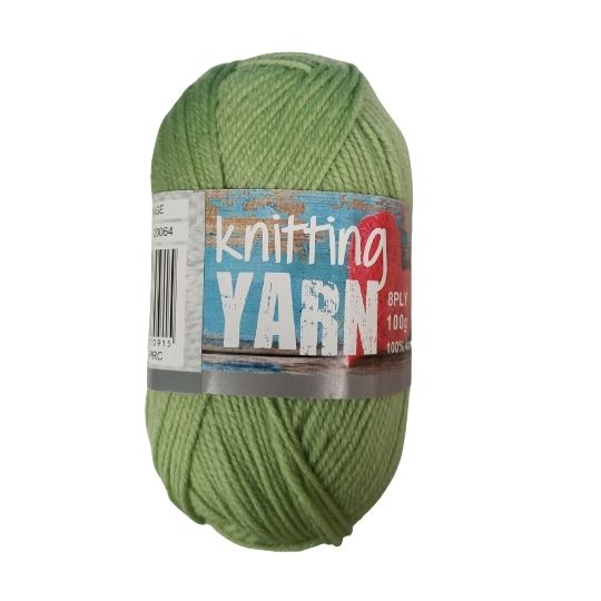 Knitting Yarn 8 Ply Sage 100gm - Dollars and Sense