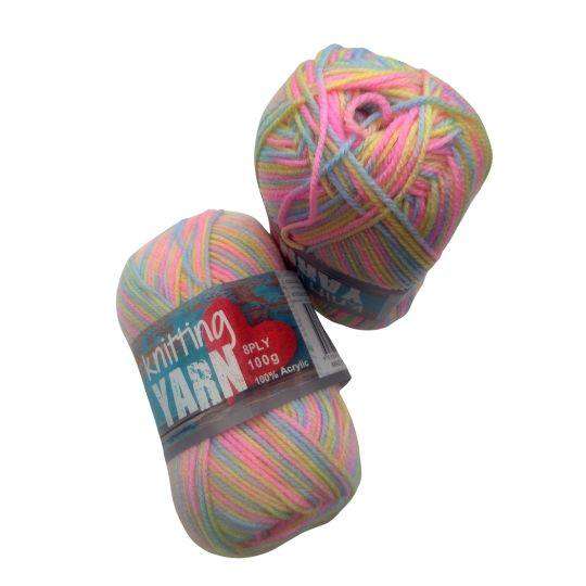 Knitting Yarn Multi Colour Pink 8 Ply 100gm - Dollars and Sense