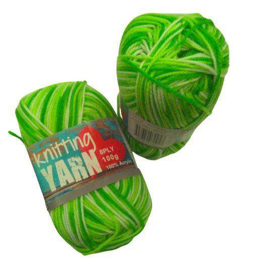 Knitting Yarn Multi Colour Lime 8 Ply 100gm - Dollars and Sense