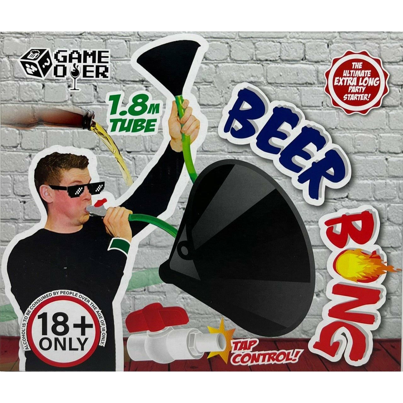 Beer Bong Funnel with Tap Control - 1.8m Tube 1 Piece - Dollars and Sense