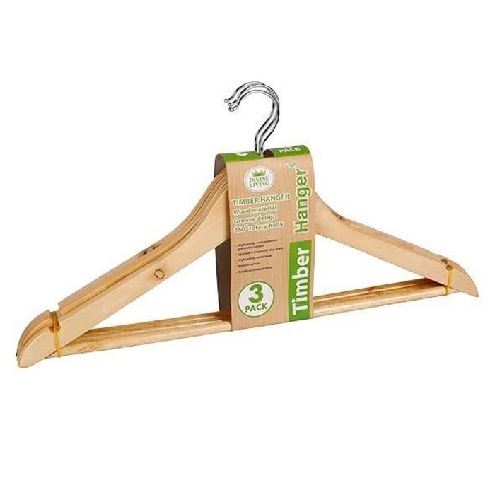 Timber Clothes Hanger - 3 Pack 1 Piece - Dollars and Sense
