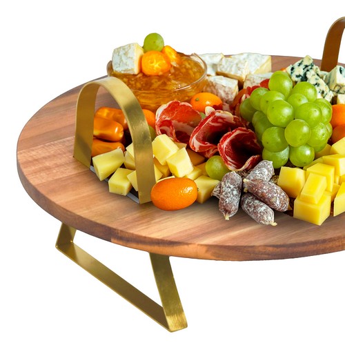 Deluxe Acacia Timber Serving Board with Stand - Dollars and Sense