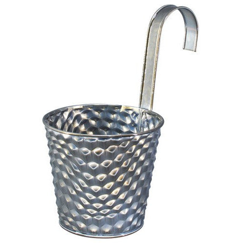 Metal Hanging Bucket Textured Finish Small - Dollars and Sense