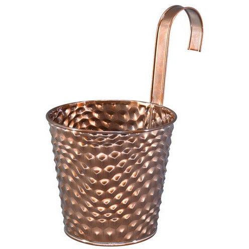 Metal Hanging Bucket Textured Finish Medium - Dollars and Sense