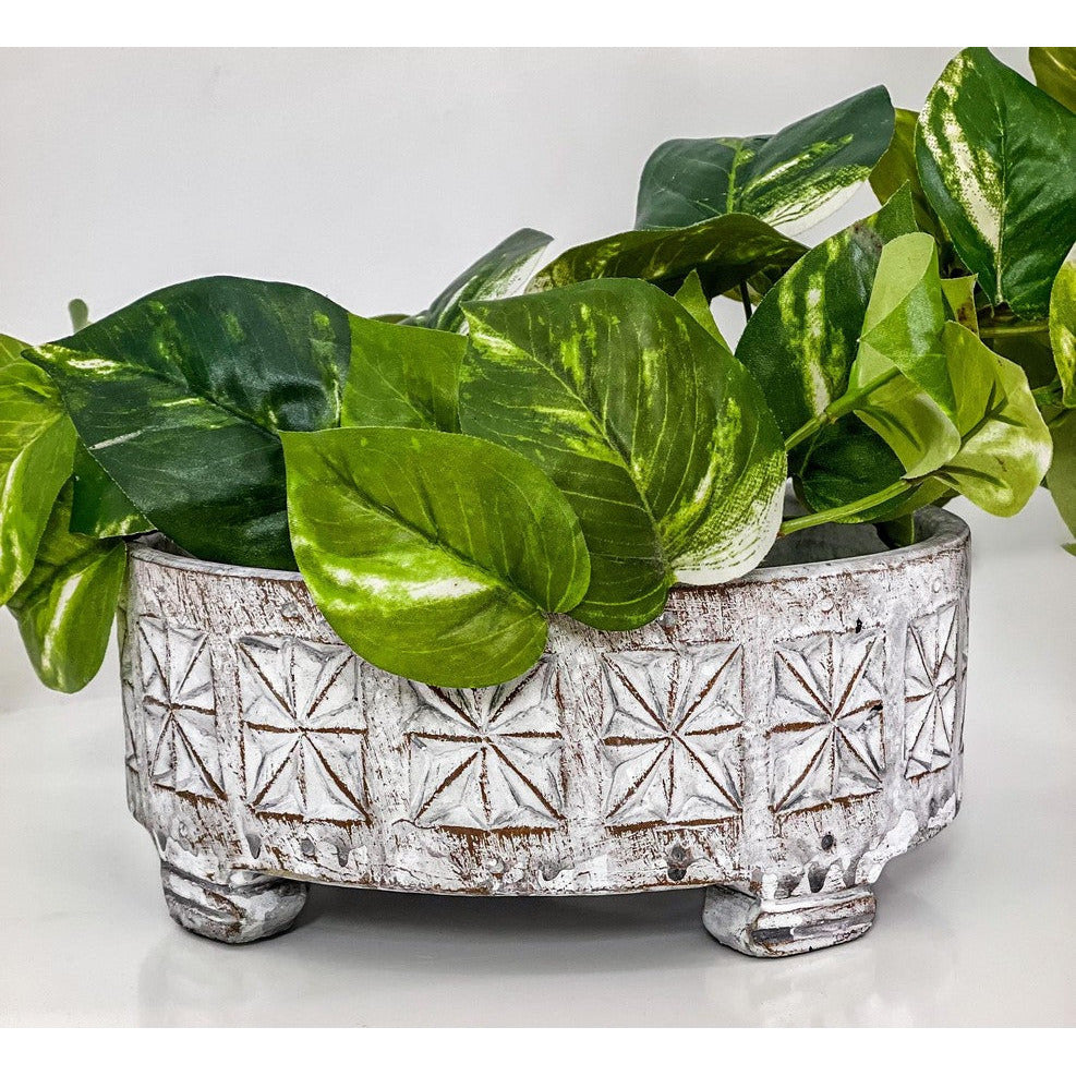 Cement Pot with Feet - Dollars and Sense