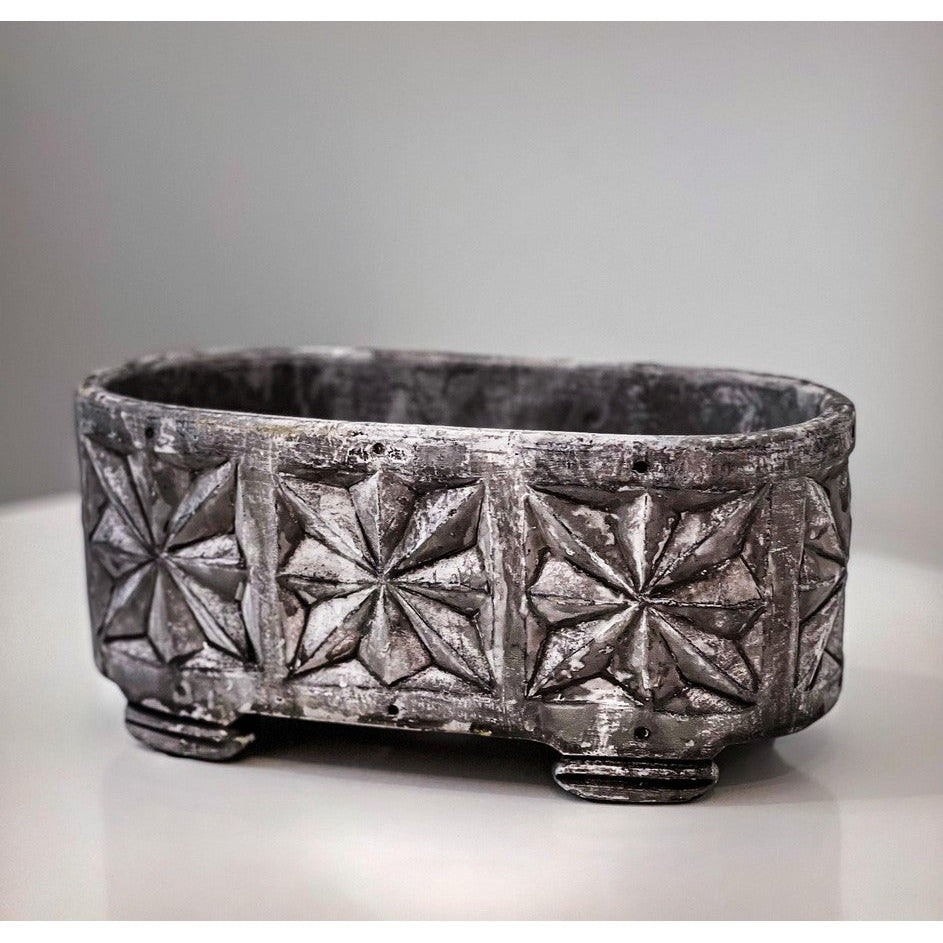 Cement Pot with Feet Oblong - Dollars and Sense