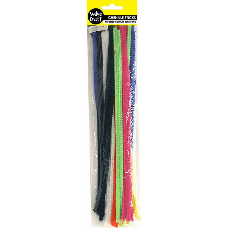 Chenille Sticks Pipe Cleaners - 6mm 30 Pieces - Dollars and Sense