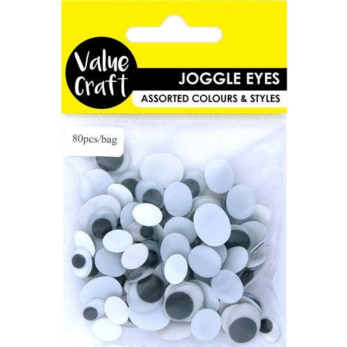 Craft Joggle Eyes Oval Blakc and White - Dollars and Sense