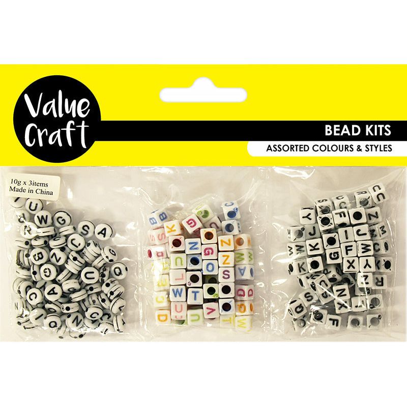 Beads Plastic Mini Cube Alphabet Assorted - 30g - Dollars and Sense