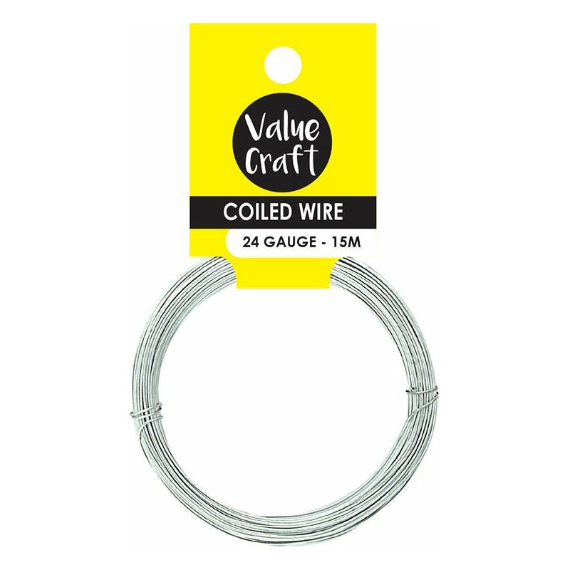 Coiled Soft Wire Silver - 24 Gauge 15m - Dollars and Sense