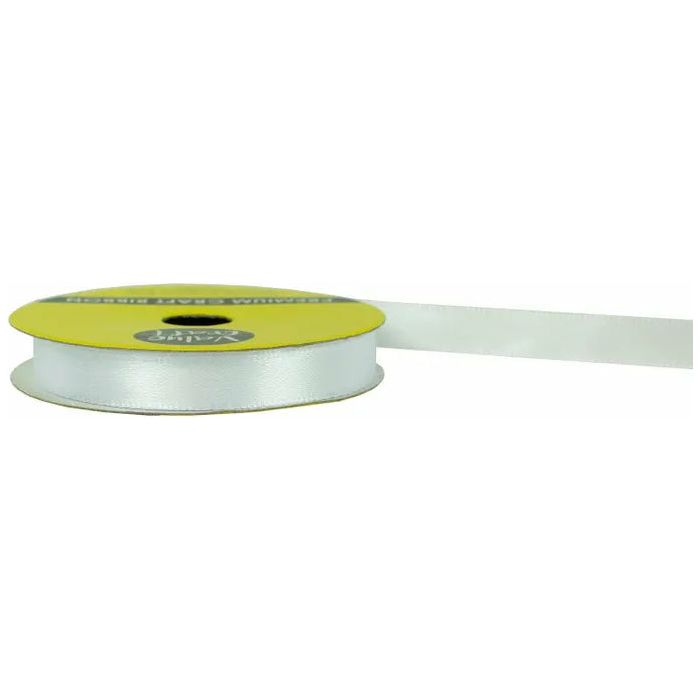 Satin Polyester Ribbon White - 10mmx10m - Dollars and Sense