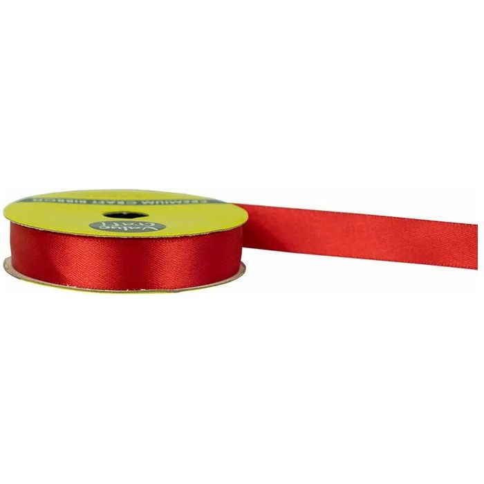 Satin Polyester Ribbon Red - 15mmx6m - Dollars and Sense