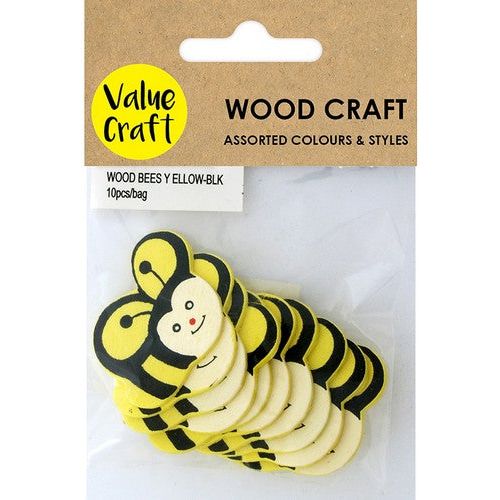 Wood Bees Embellish Yellow and Black - Dollars and Sense