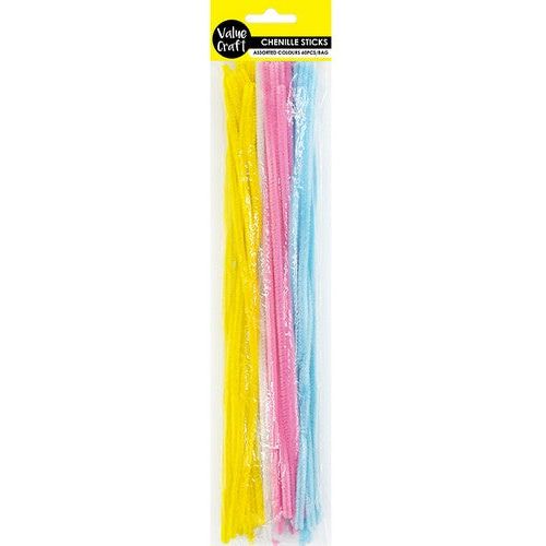 Craft Chenille Sticks Pasted Assorted - Dollars and Sense