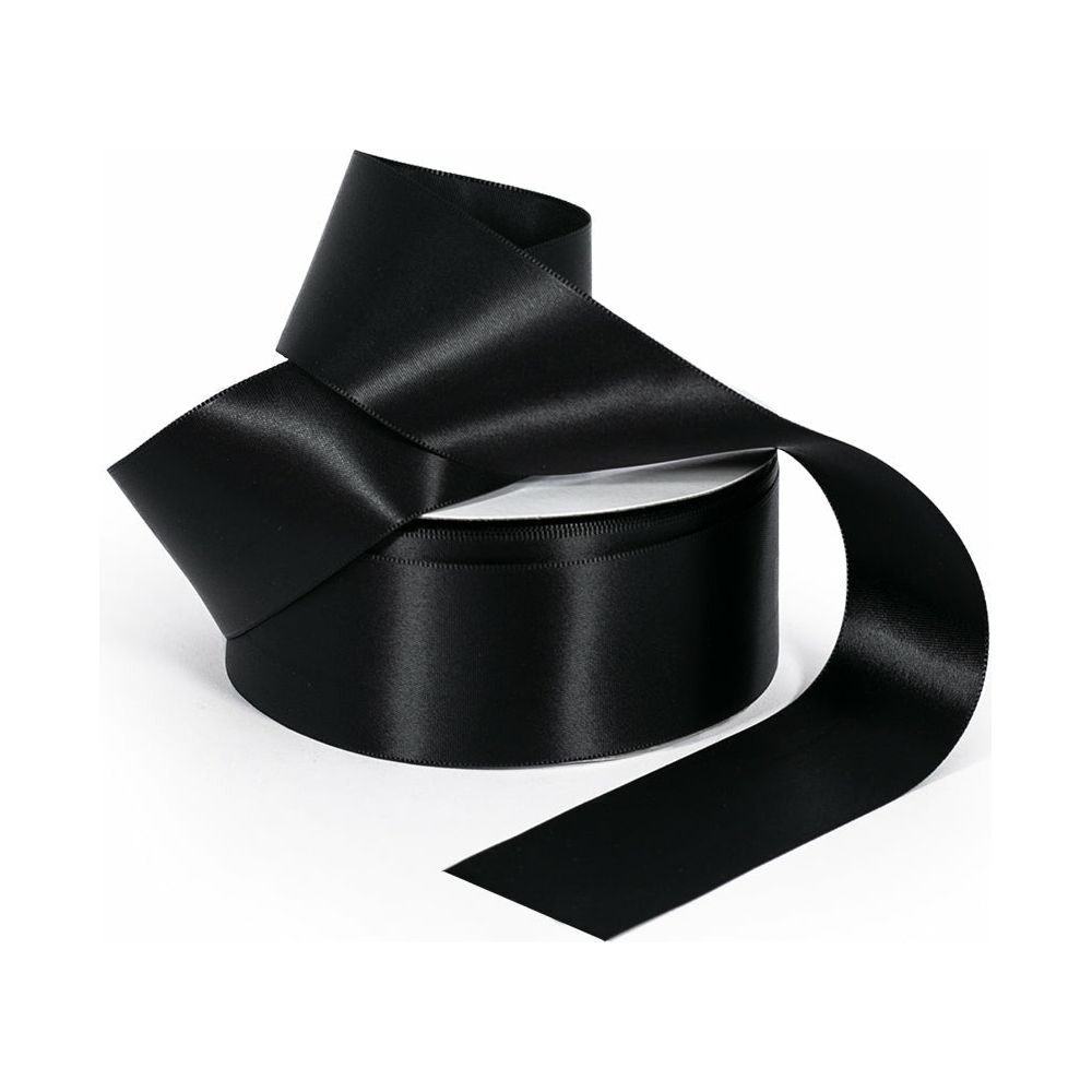 Satin Nylon Ribbon Black - 38mmx3m - Dollars and Sense