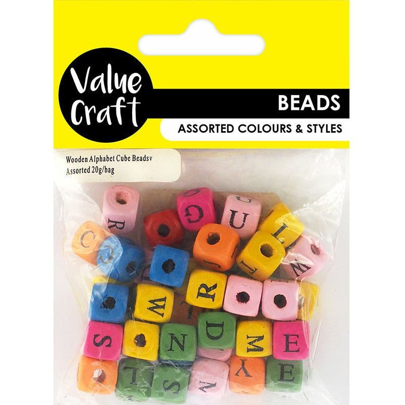 Beads Alphabet Wooden Cubes - 20g - Dollars and Sense