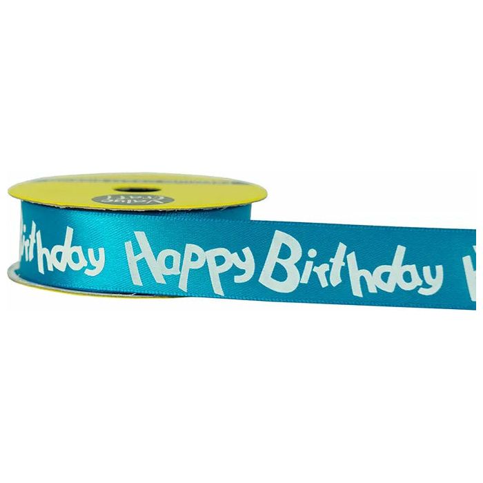 Ribbon Happy Birthday Blue and White - 22mmx3m - Dollars and Sense