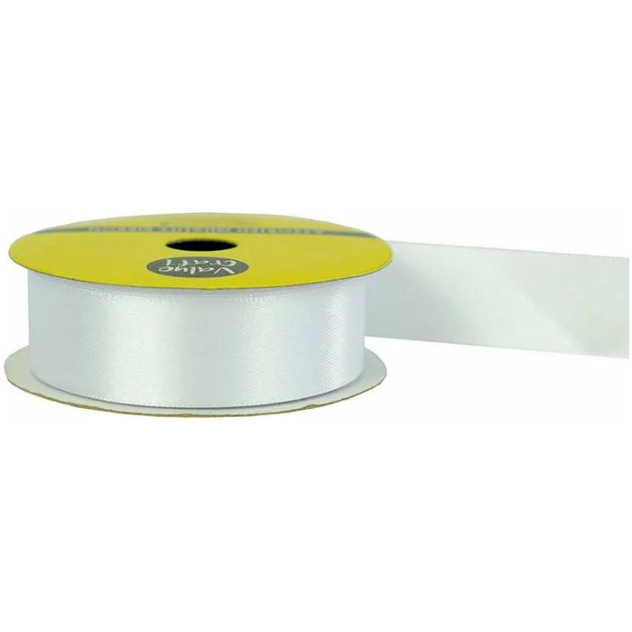 Satin Polyester Ribbon White - 22mmx3m - Dollars and Sense