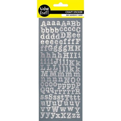 Craft Peel Stickers Alphabet Silver - Dollars and Sense