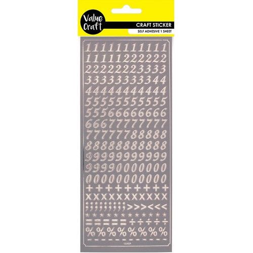 Craft Peel Stickers Numbers Silver - Dollars and Sense