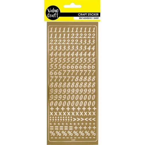 Craft Peel Stickers Numbers Gold - Dollars and Sense