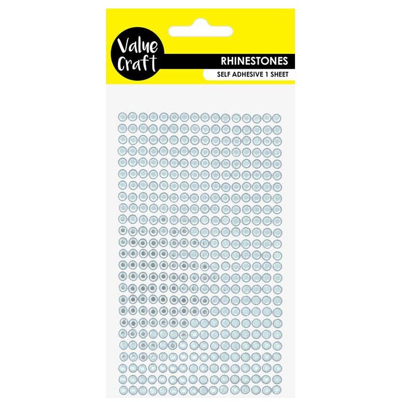 Rhinestones Self Adhesive Silver - 540 Pieces - Dollars and Sense