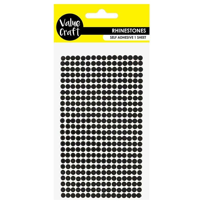 Rhinestones Self Adhesive Black - 540 Pieces - Dollars and Sense