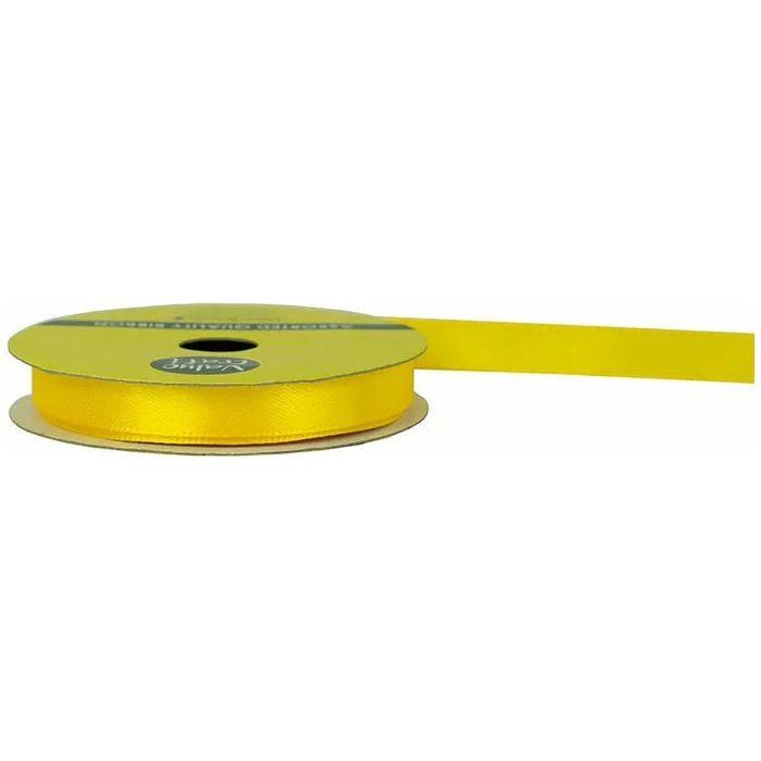 Satin Polyester Ribbon Bright Yellow - 10mmx10m - Dollars and Sense