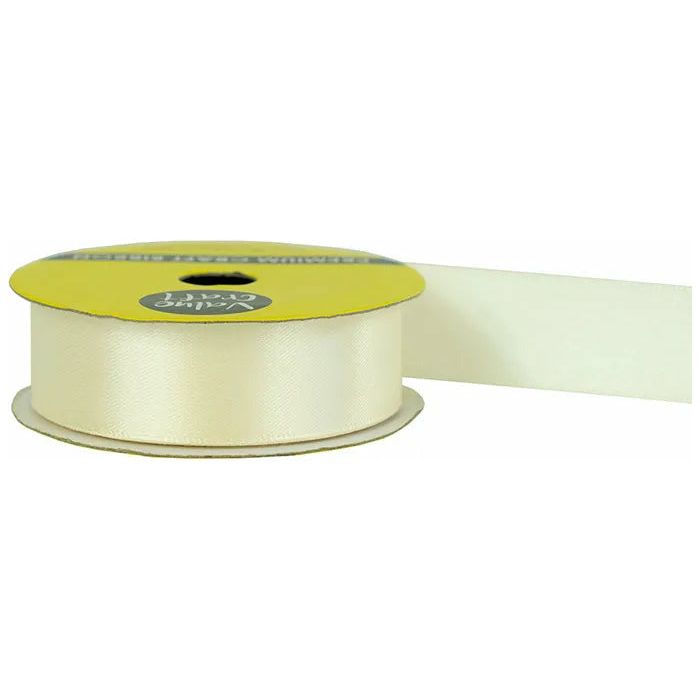 Satin Polyester Ribbon Ivory - 22mmx3m - Dollars and Sense