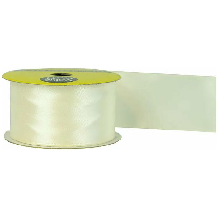 Satin Polyester Ribbon Ivory - 38mmx3m - Dollars and Sense