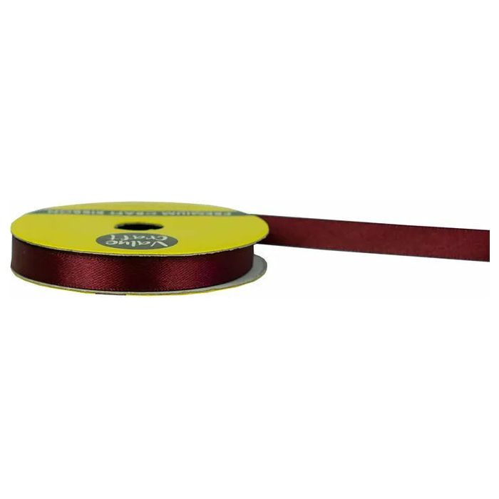 Satin Polyester Ribbon Burgundy - 10mmx10m - Dollars and Sense