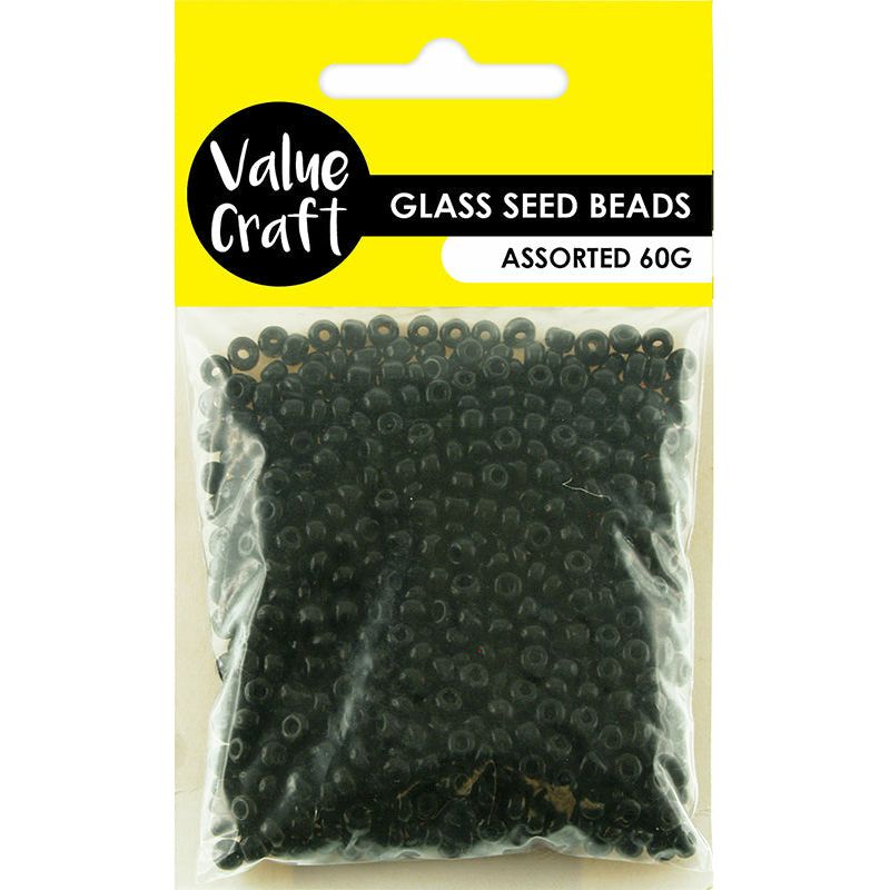 Beads Seed Black - 3.6mm 60g - Dollars and Sense