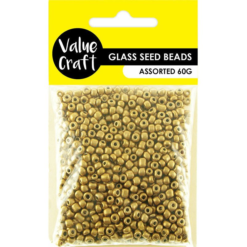 Beads Seed Metalic Gold - 3.6mm 60g - Dollars and Sense