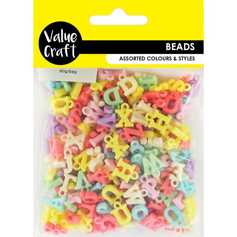 Beads Alphabets Kids Pastel - 60g - Dollars and Sense