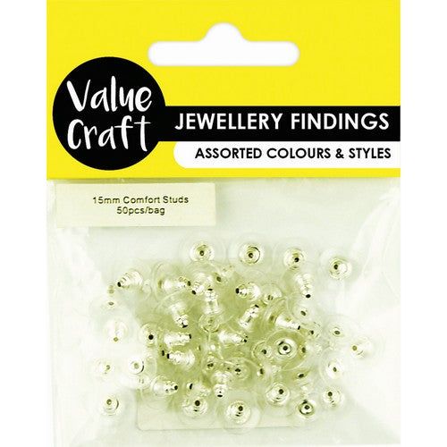 Jewellery Finding Earring Comfort Studs Silver - Dollars and Sense