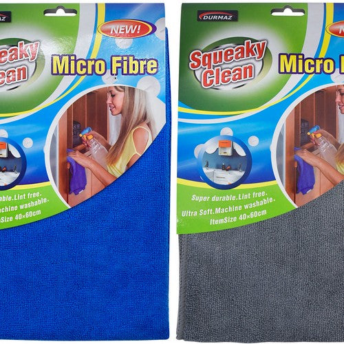 Squeaky Clean Microfibre Cleaning Cloth - 40x60cm 1 Piece Assorted - Dollars and Sense
