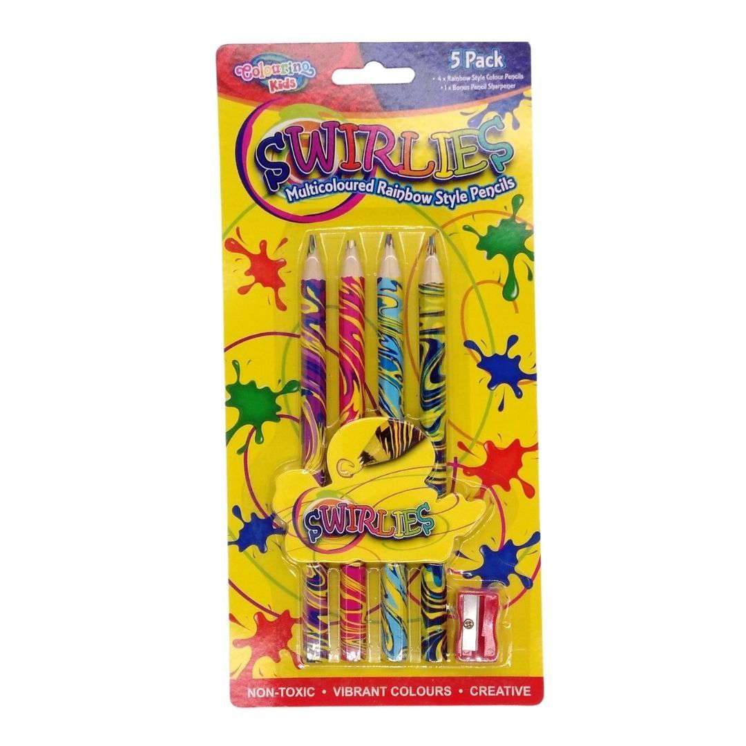 Buy Cheap art & craft online | Rainbow Swirl Thick Pencils 4PK|  Dollars and Sense cheap and low prices in australia 