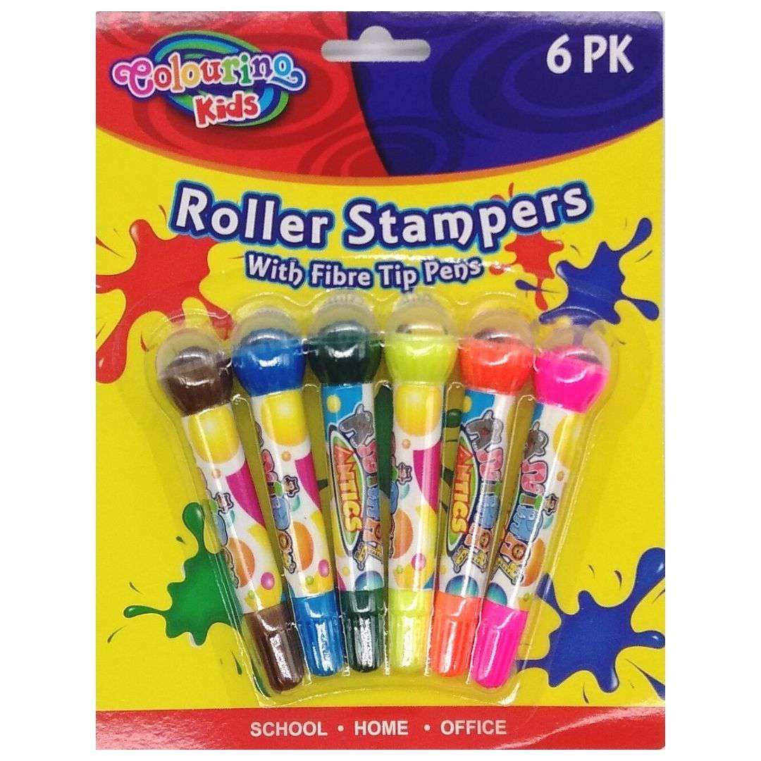 Buy Cheap art & craft online | 6PK Animal Antics Roller Stamps with Fibre Tip Pens|  Dollars and Sense cheap and low prices in australia 