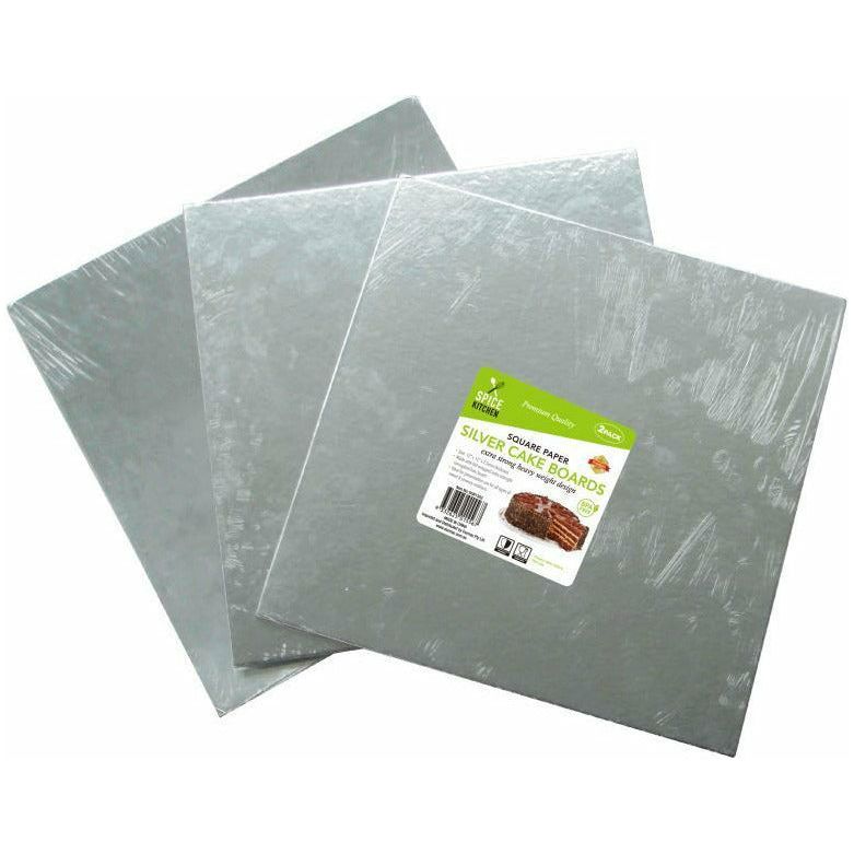 Silver Cakeboard Square Paper - 2 Pack 30cm x 30cm - Dollars and Sense