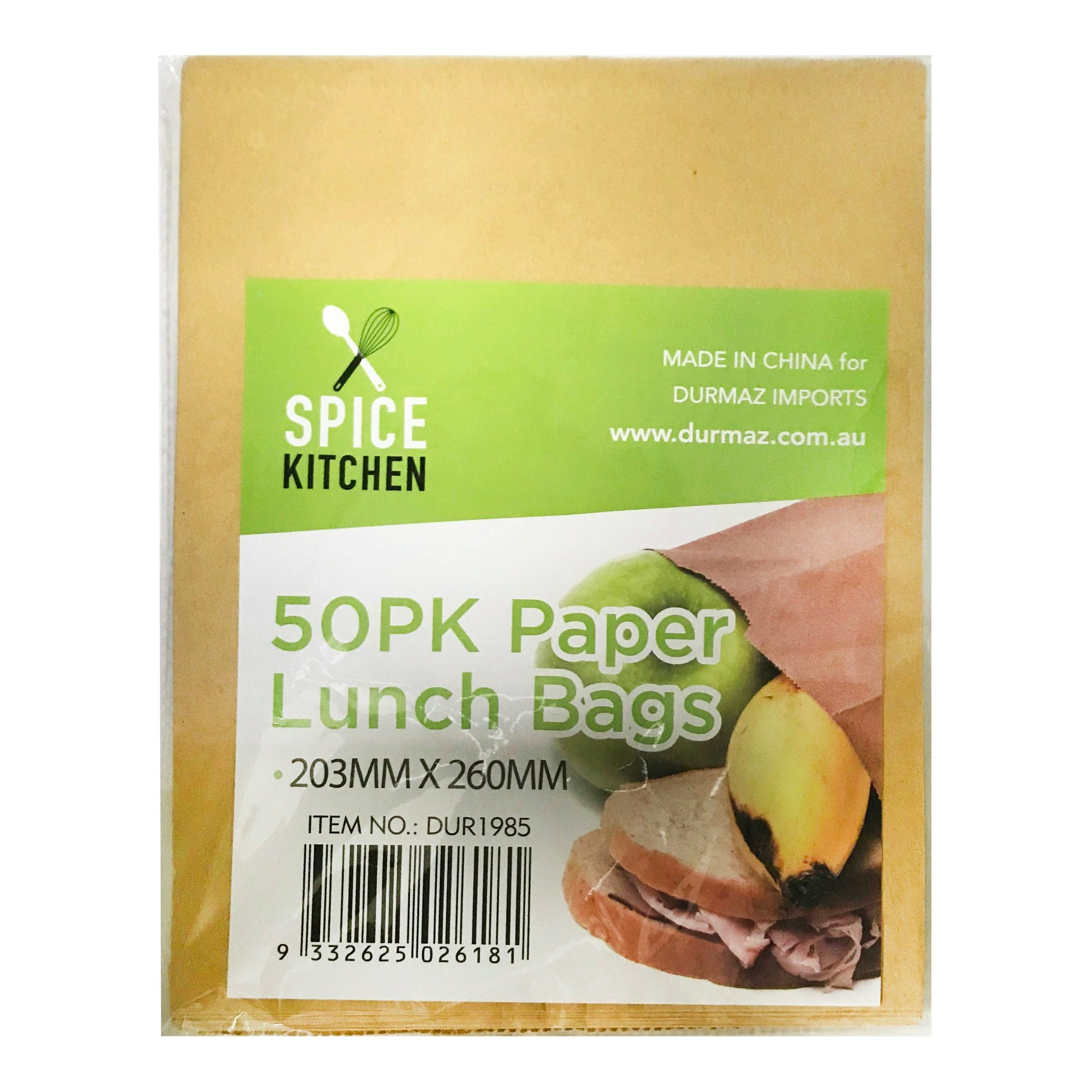 Brown Paper Lunch Bags - 203x260mm 50 Pack 1 Piece - Dollars and Sense