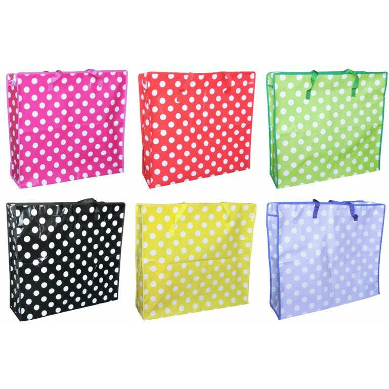 Polka Dot Zip Up Storage Bags Extra Large - 1 Piece Assorted - Dollars and Sense