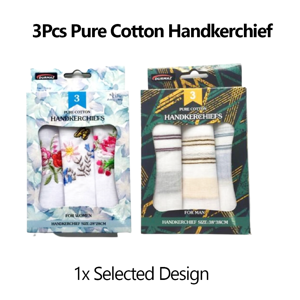 Pure Cotton Handkerchiefs Men and Women - 3 Pack Default Title
