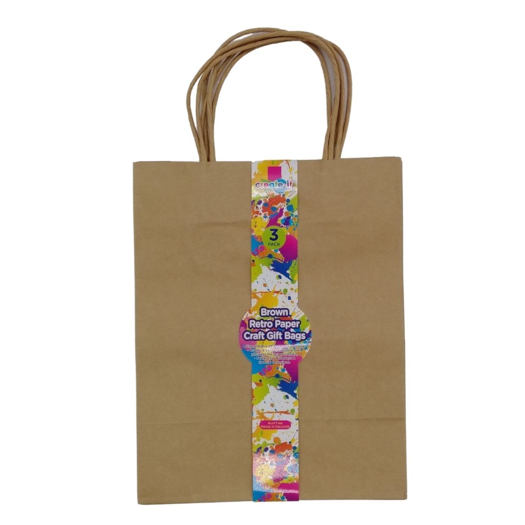 Buy Cheap art & craft online | 3PK Craft DIY Gift Bags 20x25.5x12cm|  Dollars and Sense cheap and low prices in australia 
